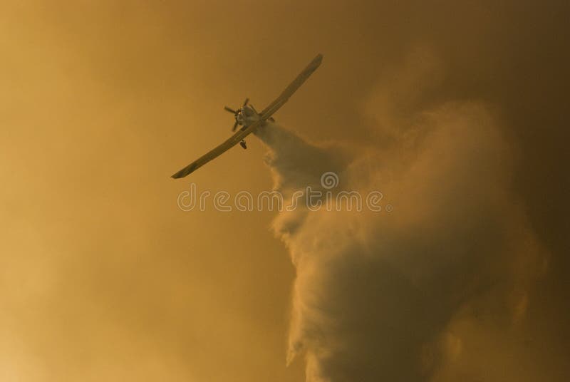 fire fighting airplane in Budva. fire fighting airplane in Budva