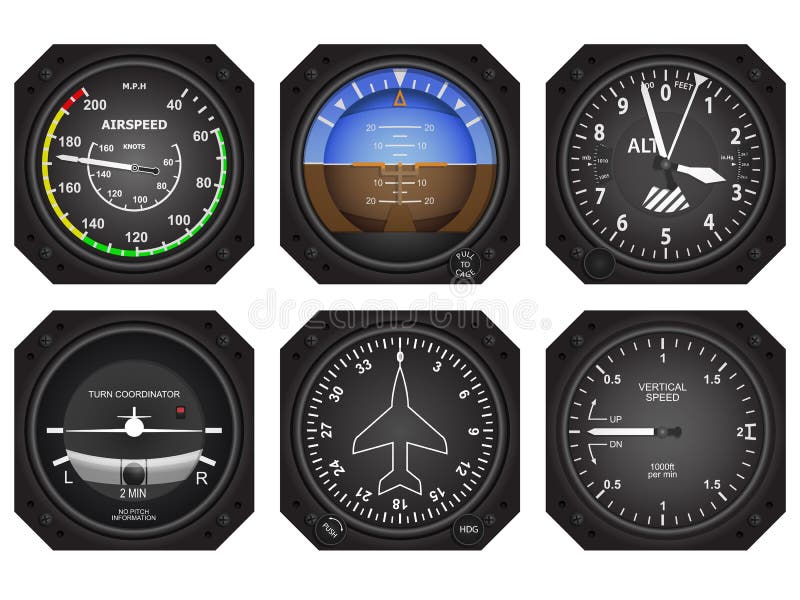 Flygplaninstrument royaltyfri illustrationer Flygplaninstrument royaltyfri illustrationer
