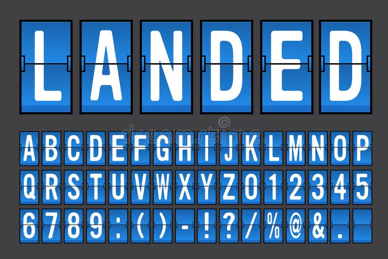 Flygplats mekaniska Flip Board Panel Font royaltyfri illustrationer Flygplats mekaniska Flip Board Panel Font royaltyfri illustrationer