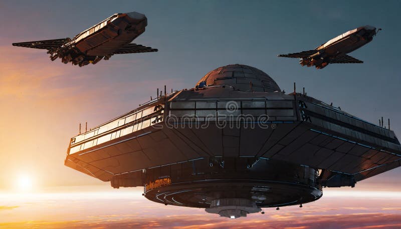 Flying alien ship vector illustration