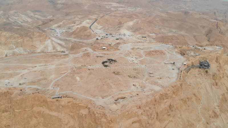 Flying around Masada fortress area Southern District of Israel Dead Sea area Southern District of Israel. Ancient Jewish