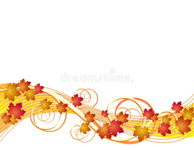 Flying autumn leaves background