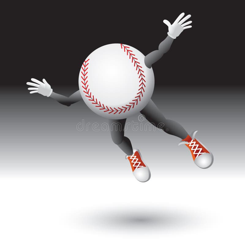 Flying baseball character