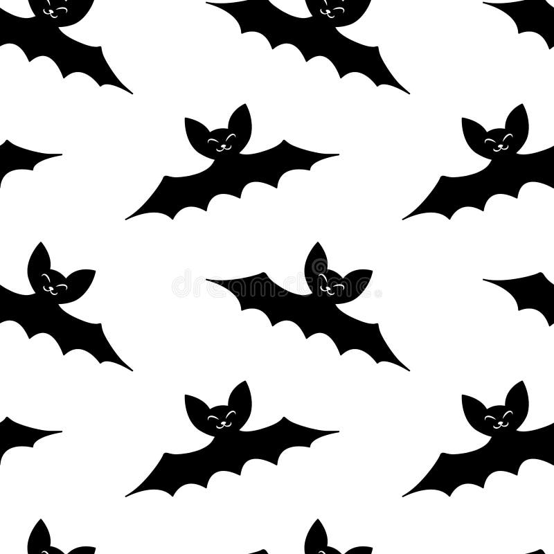 Flying Bats Seamless Pattern. Cute Spooky Vector Illustration ...