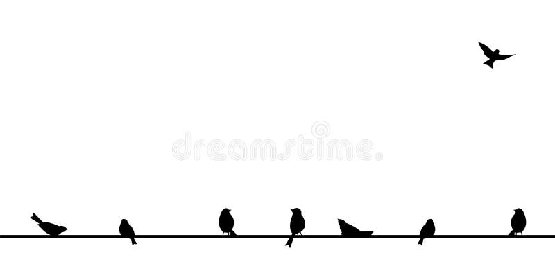 Flying bird branch silhouette illustration