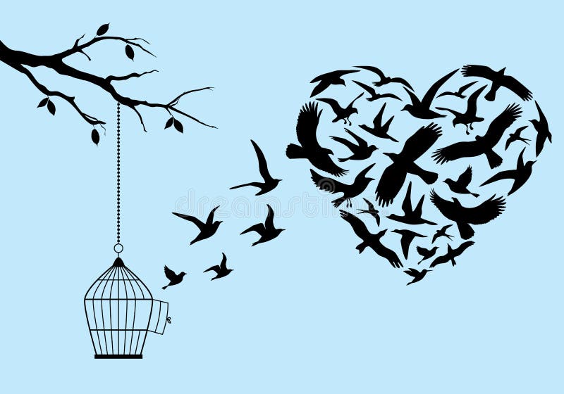 Flying birds heart, vector stock illustration Flying birds heart, vector stock illustration