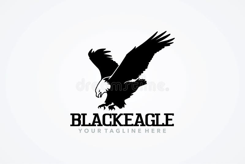 Black Eagle Logo Design Template Stock Vector - Illustration of american,  feather: 211130493