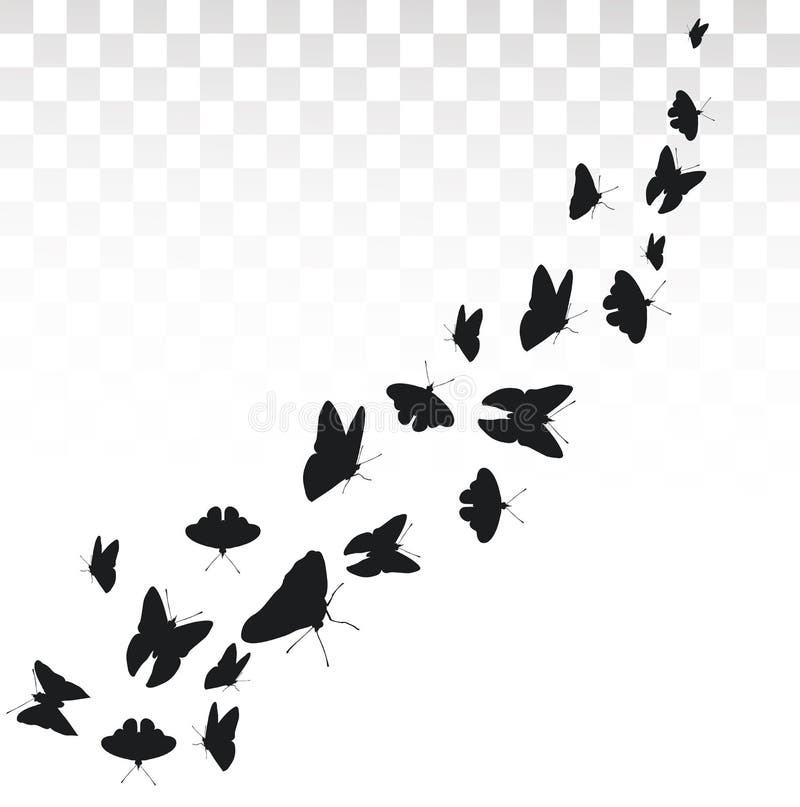 Flying Butterflies Isolated on Transparent  in  Motion. Banner with Butterflies. Icon Set Stock Vector - Illustration of  isolated, drawn: 168639326