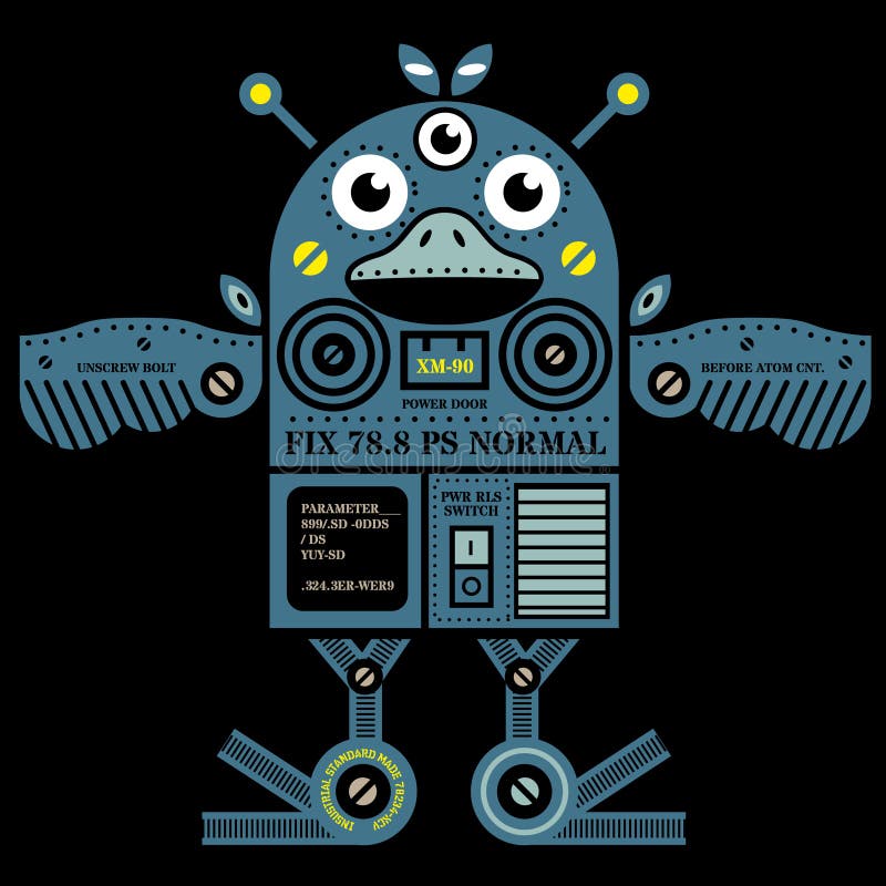 Flying chicken robot stock illustration