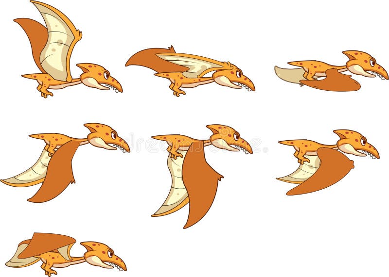 Flying Dinosaur Bird Pterodactyl Animation Sprite