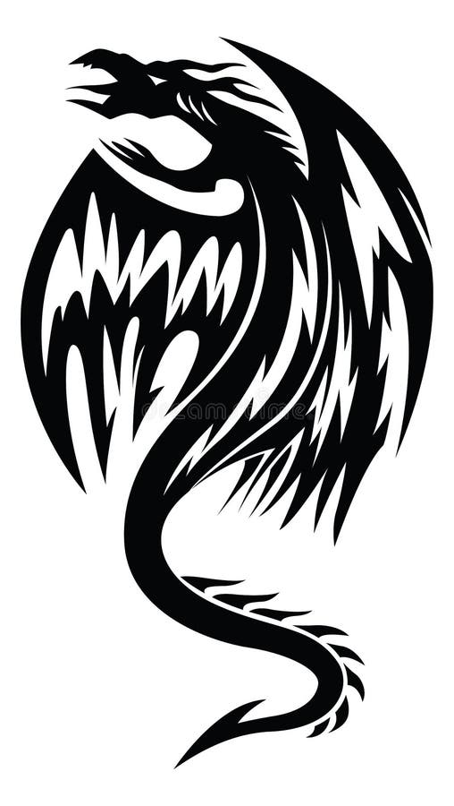 Dragon Engraved Etching Woodcut Style Stock Vector - Illustration of ...