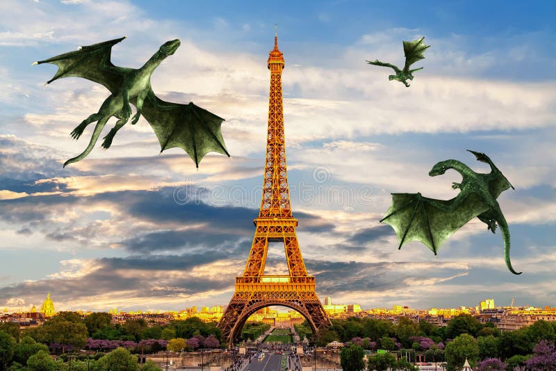 Flying Dragons, Eiffel Tower, Paris