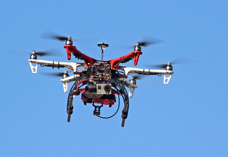 Flying drone video camera spy royalty free stock images
