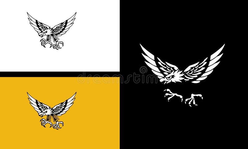 Flying Eagle Vector Illustration Line Art Design Stock Vector ...