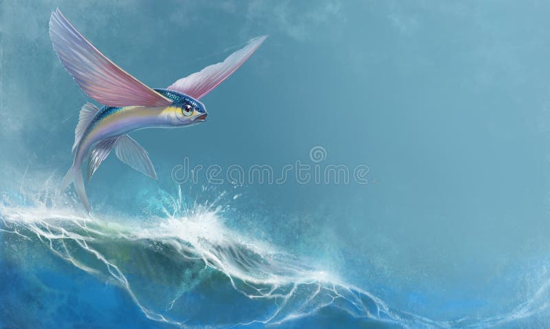 Flying Fish Jumping and Flying. Stock Illustration - Illustration of animal, waves: 146222988 Flying Fish Jumping and Flying. Stock Illustration - Illustration of animal, waves: 146222988