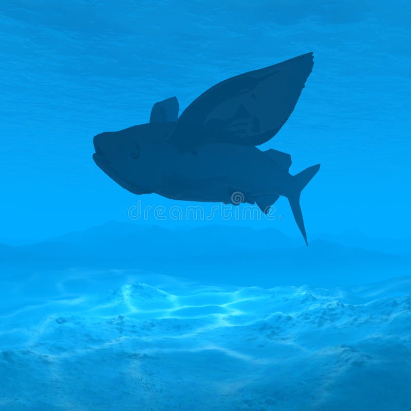 Flying Fish Underwater 3d Rendering Stock Illustration - Illustration of  sand, clear: 84188610