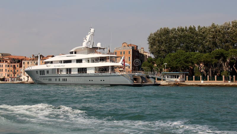 super yachts moored in venice