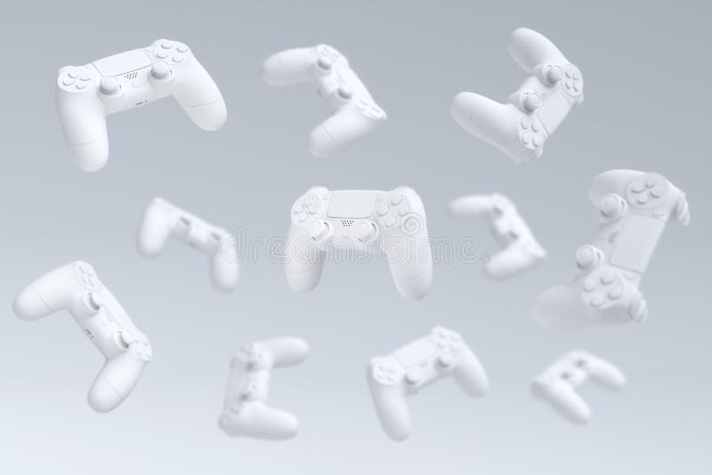 Flying Gamer Joysticks or Gamepads on White Background with Blur Stock  Illustration - Illustration of action, group: 222691420