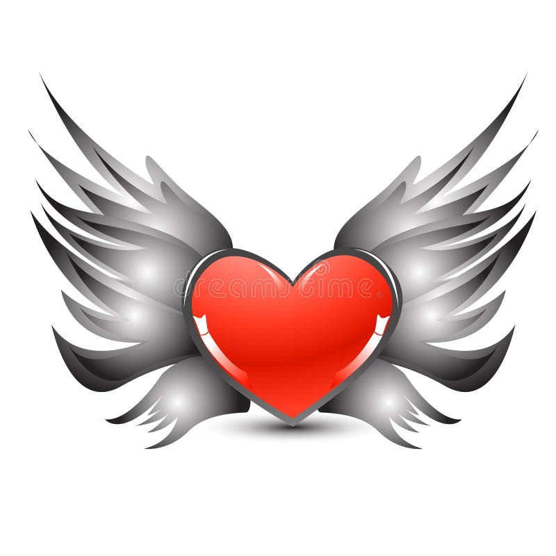 Flying heart royalty free illustration