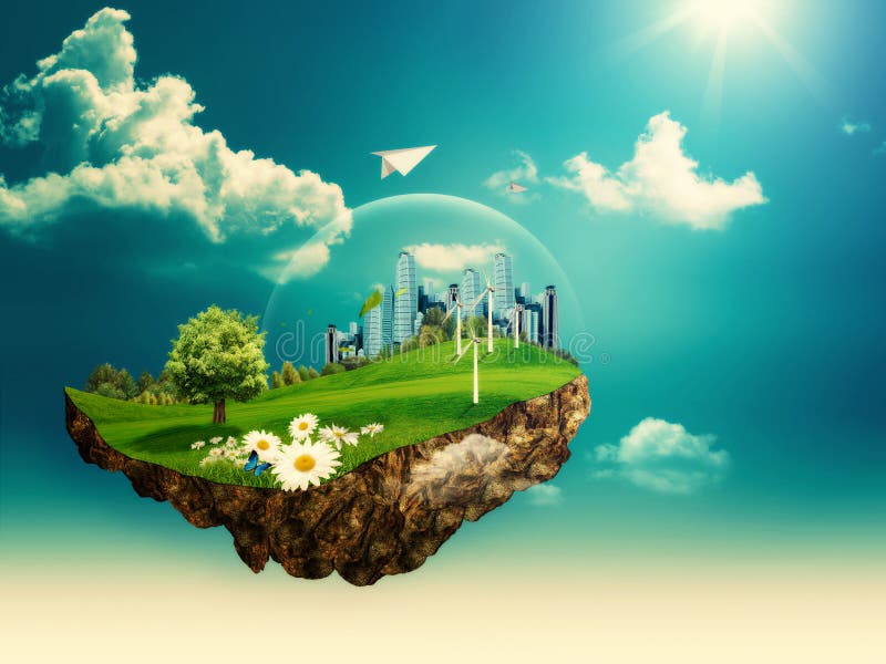 Flying island. royalty free stock photography Flying island. royalty free stock photography
