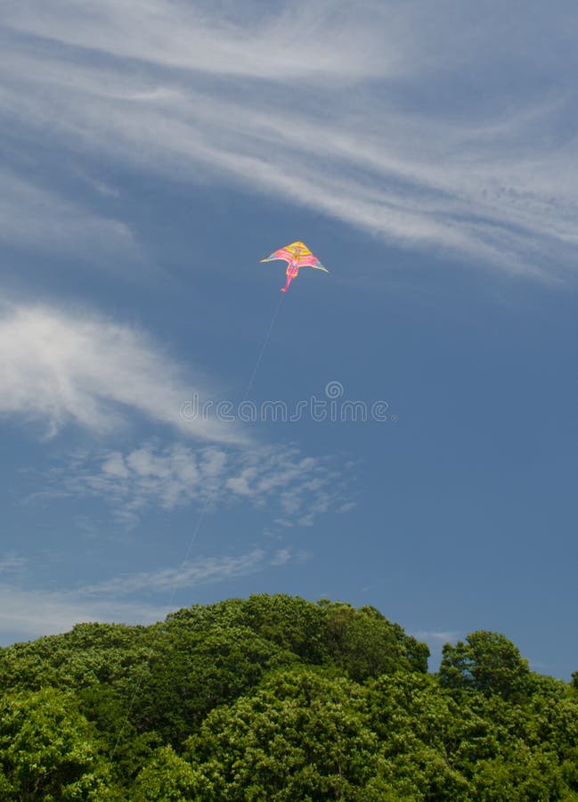Colorful Kite Flying in the Wind Stock Image Image of nature, blue
