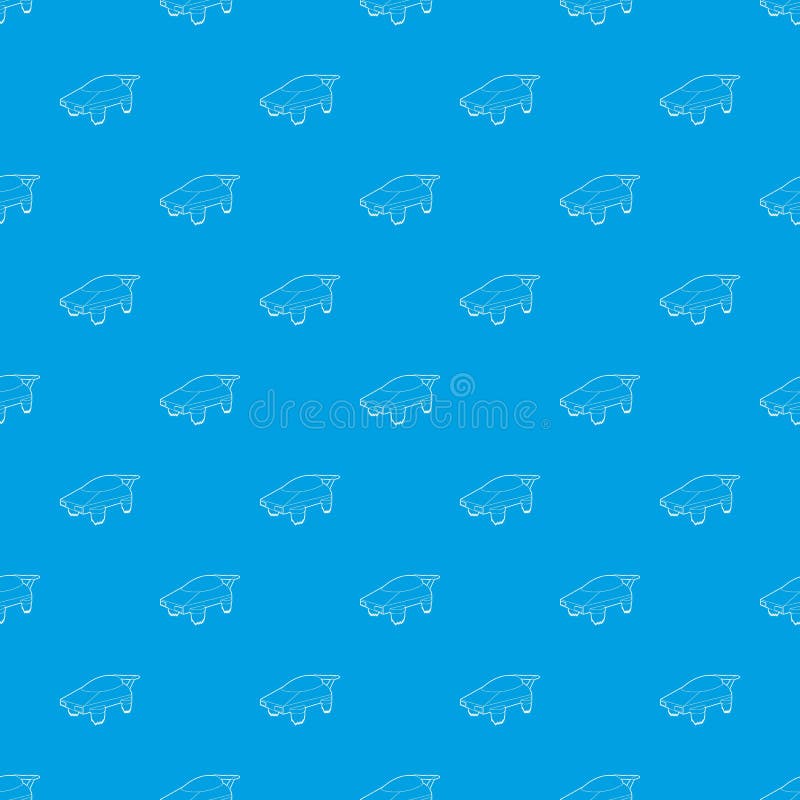 Flying machine future pattern vector seamless blue vector illustration