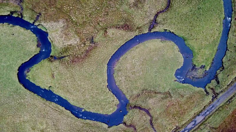 Flying over the River Lealt and Single track at Loch Cuithir and Sgurr a Mhadaidh Ruadh - Hill of the Red Fox, Isle of