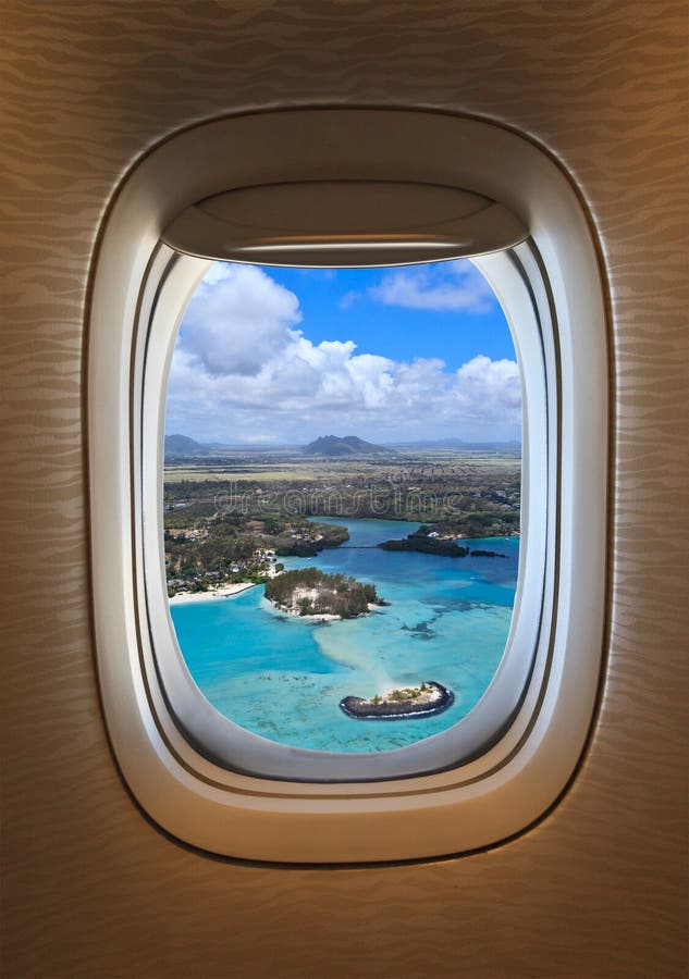 Flying over tropical beach