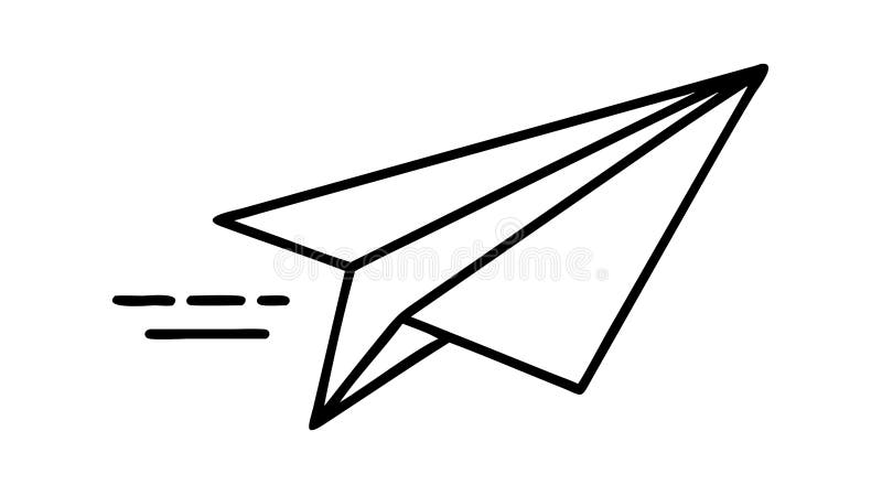 Flying Paper Airplane Icon Vector for Communication, vector design Generative AI. A dynamic outline vector icon of a paper airplane in flight. Conveys swift communication, new beginnings, or sending messages. Ideal for email services, travel concepts, or quick delivery. Represents freedom and simple ingenuity, vector design Generative AI
