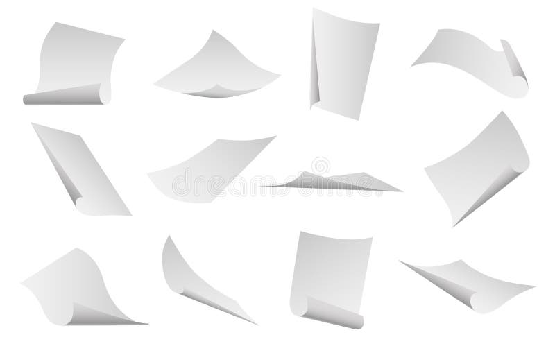 Flying paper sheet vector illustration