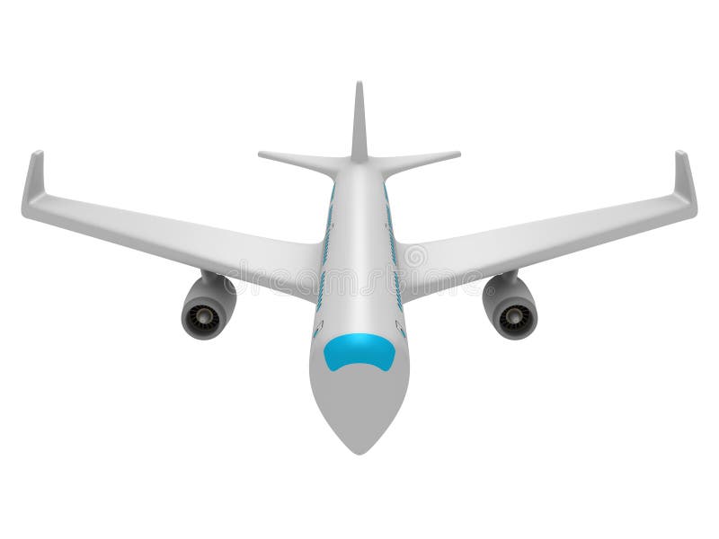 Flying Passenger Aircraft Airplane On White Background Stock