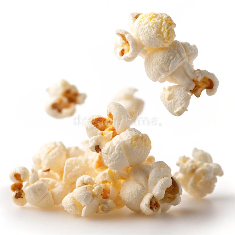 Flying Popcorn isoliert auf weißem Hintergrund vektor abbildung