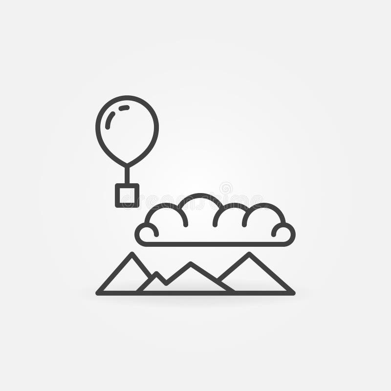 Flying Radiosonde in Atmosphere Vector Concept Thin Line Icon Stock