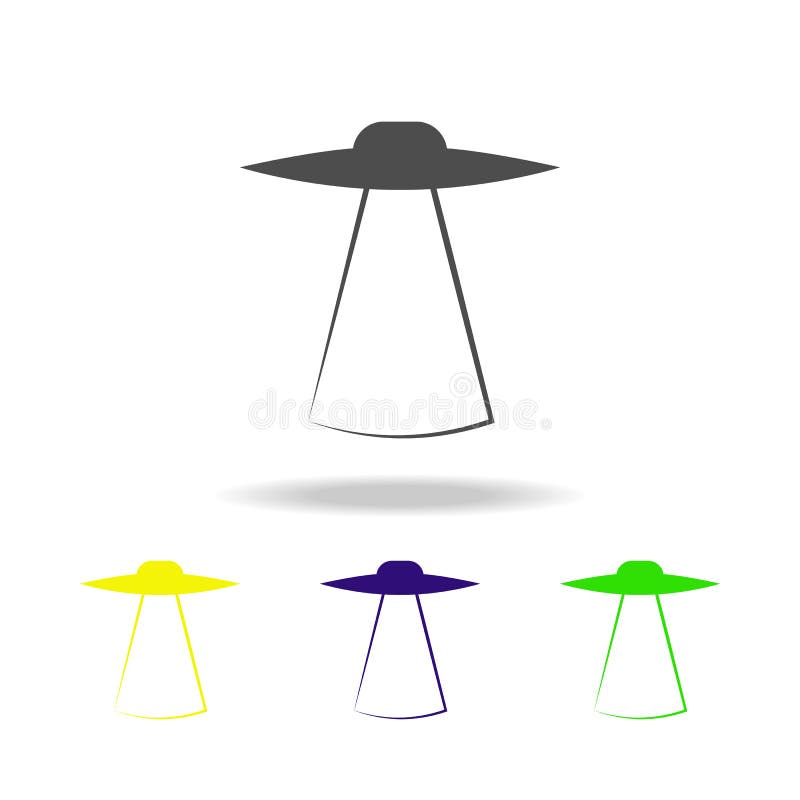 Flying saucer multicolored icons. Element of UFO icon Can be used for web, logo, mobile app, UI, UX stock illustration