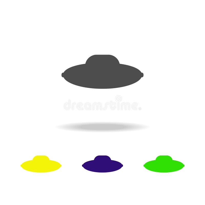 Flying saucer multicolored icons. Element of UFO icon Can be used for web, logo, mobile app, UI, UX on white background