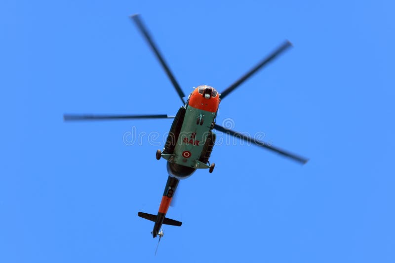 Flying Search and Rescue (SAR) Helicopter Stock Photo Image of