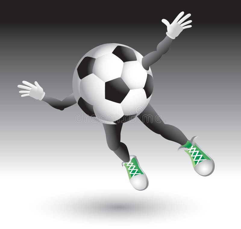 Flying soccer ball character