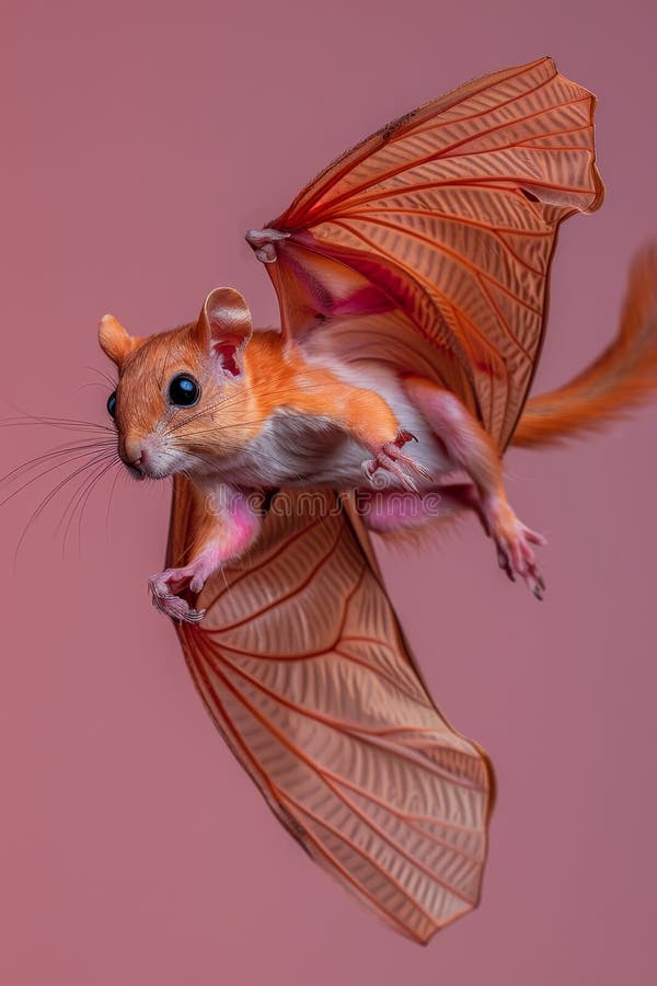 Flying squirrel superhero on gradient pastel background with ample copy space for text placement vector illustration