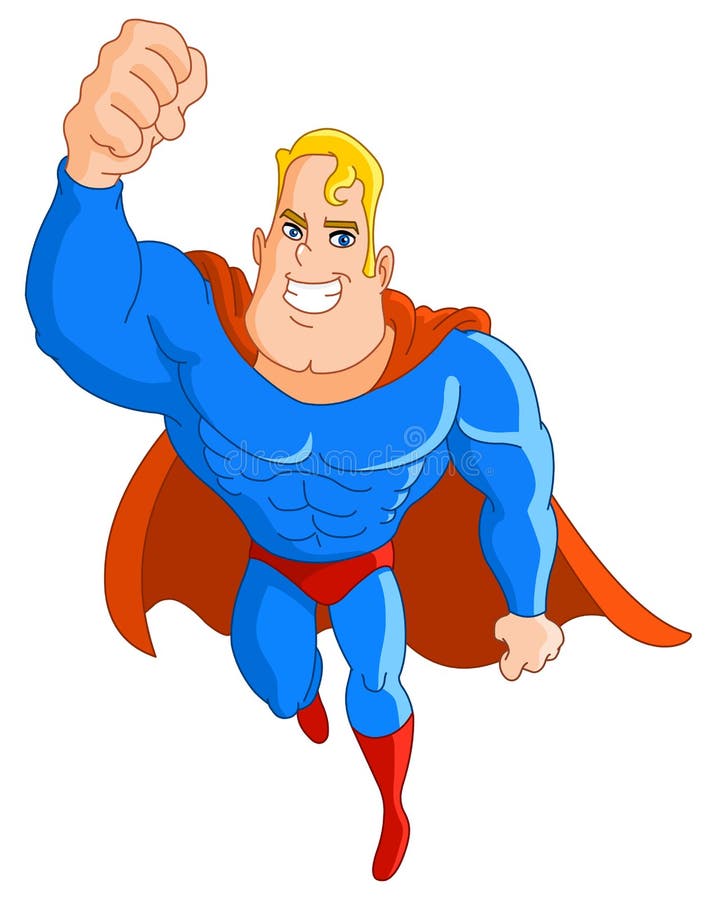 Flying super hero stock vector. Illustration of character - 16885763