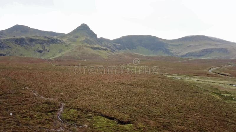 Flying towards Loch Cuithir and Sgurr a Mhadaidh Ruadh - Hill of the Red Fox, Isle of Skye, Scotland