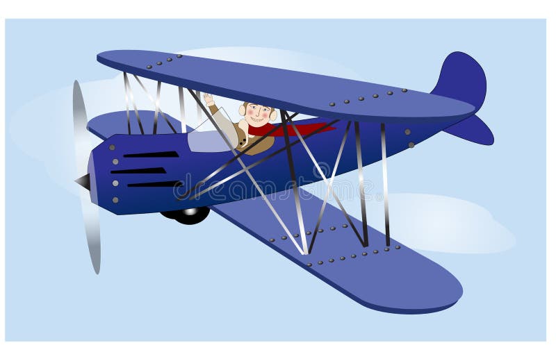 Flying Vintage Airplane vector illustration