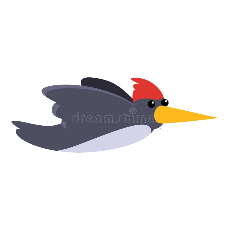 Flying Woodpecker Icon, Cartoon Style Stock Vector - Illustration of fast,  design: 203905104