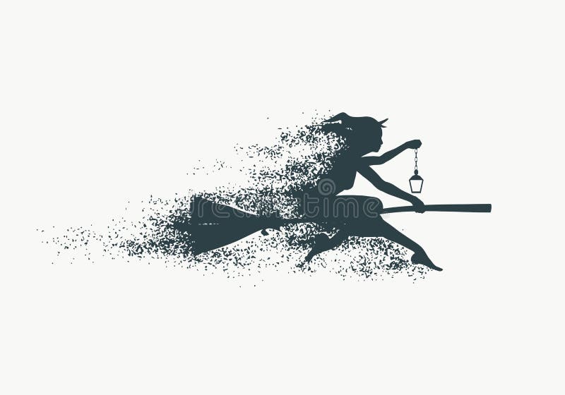 Flying young witch icon. stock illustration Flying young witch icon. stock illustration