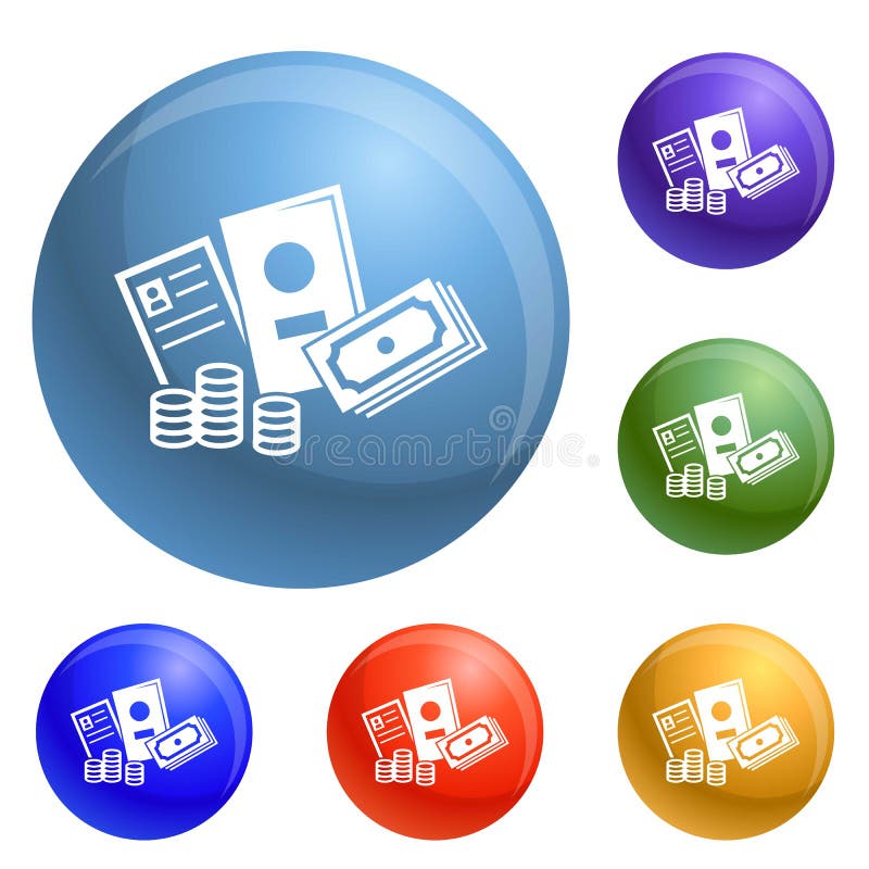 Flyktingfolket finansierar den fastställda vektorn för pengarsymboler stock illustrationer Flyktingfolket finansierar den fastställda vektorn för pengarsymboler stock illustrationer