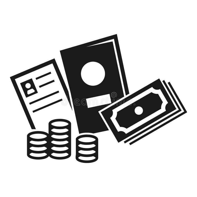 Flyktingfolket finansierar pengarsymbolen, enkel stil stock illustrationer Flyktingfolket finansierar pengarsymbolen, enkel stil stock illustrationer