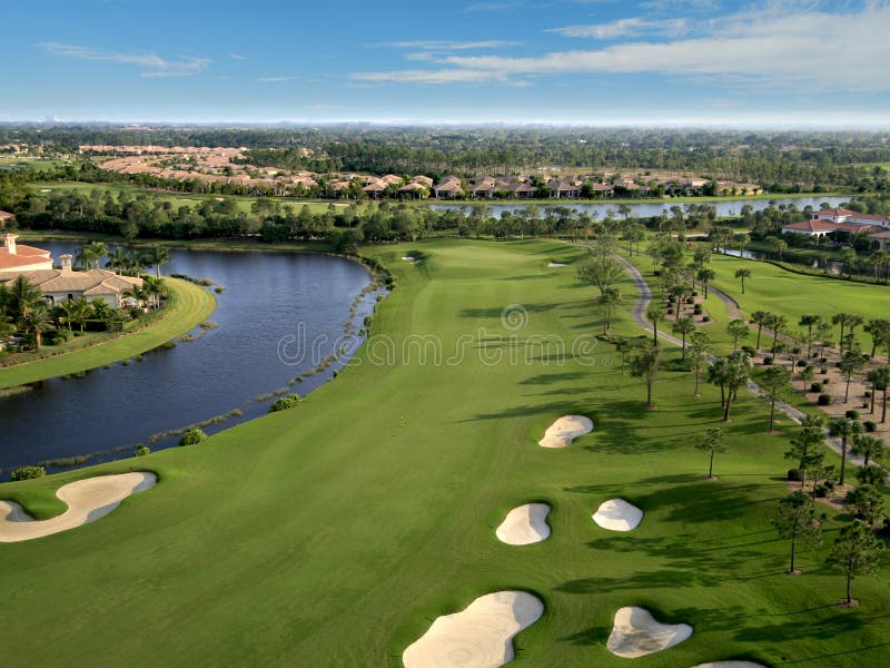 Aerial photograph of a Florida golf course. Aerial photograph of a Florida golf course