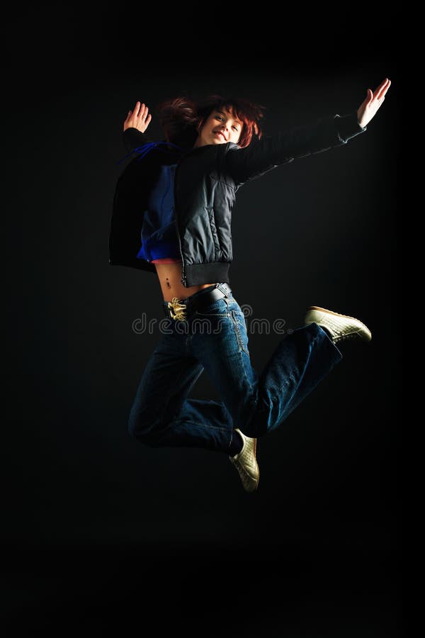 Flicka i rörelse royaltyfria bilder