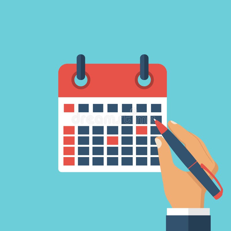 Fläckkalender som planerar vektor illustrationer Fläckkalender som planerar vektor illustrationer