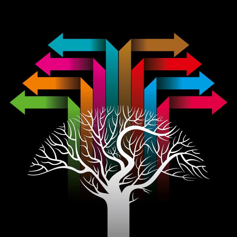 Flèches colorées formant un arbre illustration stock Flèches colorées formant un arbre illustration stock