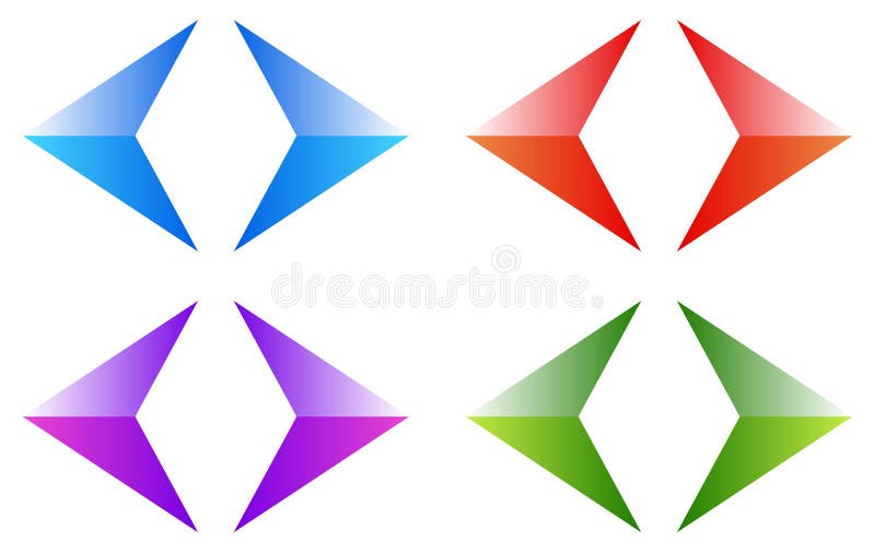Flèches colorées, pointes de flèche Symboles brillants et brillants de flèche, bouton illustration de vecteur Flèches colorées, pointes de flèche Symboles brillants et brillants de flèche, bouton illustration de vecteur